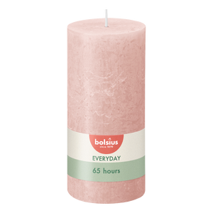Bolsius Rustiek Stompkaars Roze 15 Cm