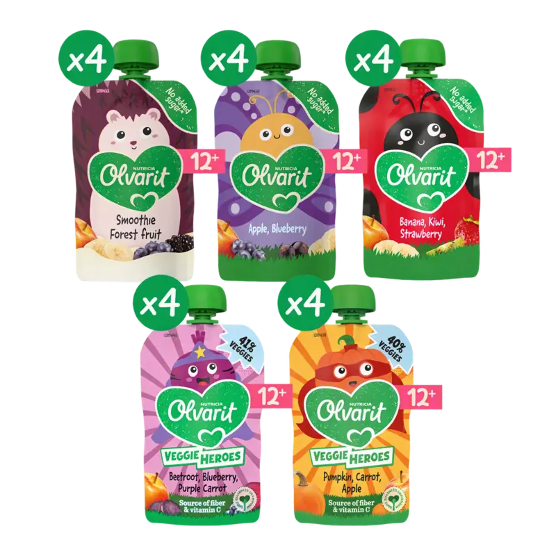 Olvarit Knijpfruit/groente 12+mnd babyvoed 20pck