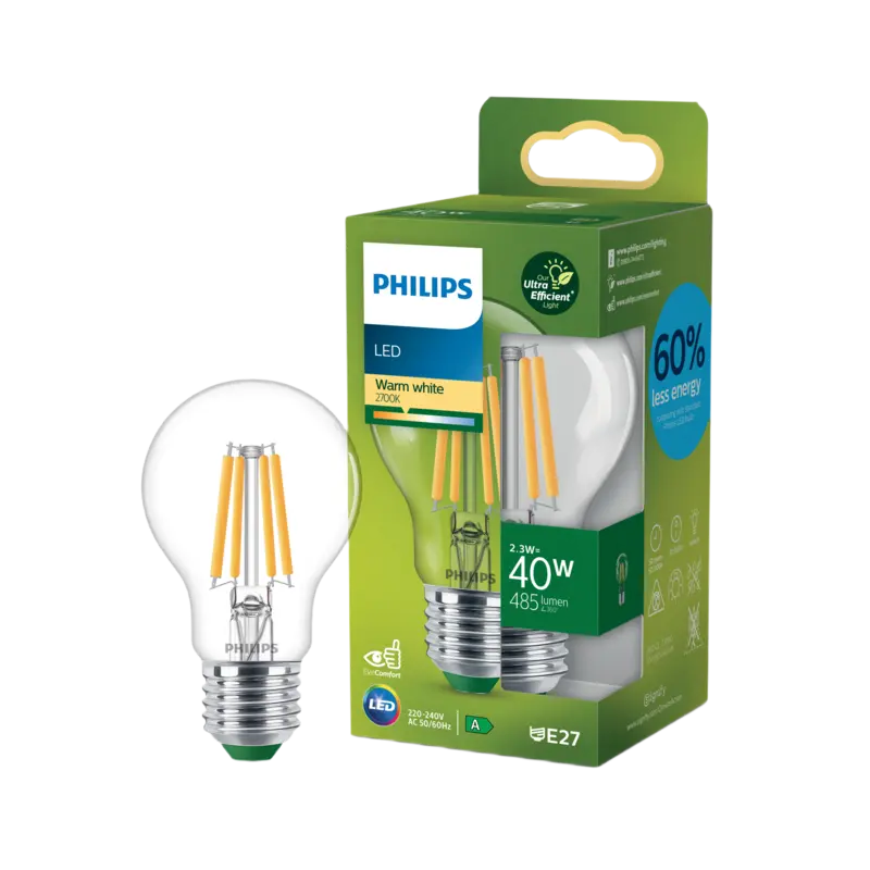 Philips Led fil standaard E27 40W helder