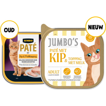 Jumbo's Paté met Kip & Topping met Melk Adult 100 g
