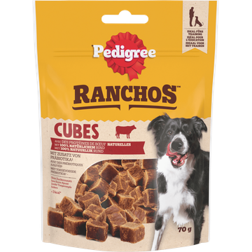 Pedigree Ranchos Cubes met 100% Natuurlijk Rund 70 g