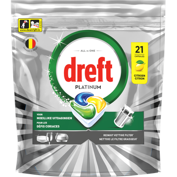 Dreft Platinum Citroen Vaatwascapsules 21 X