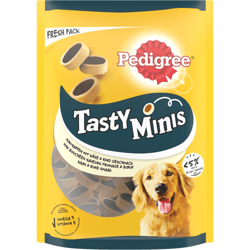 Pedigree Tasty mini's cheesy bites met kaas en vlees