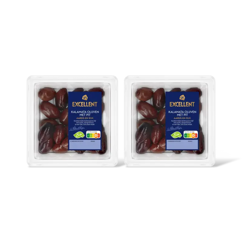 AH Excellent Biologische kalamata olijven met pit 2pk