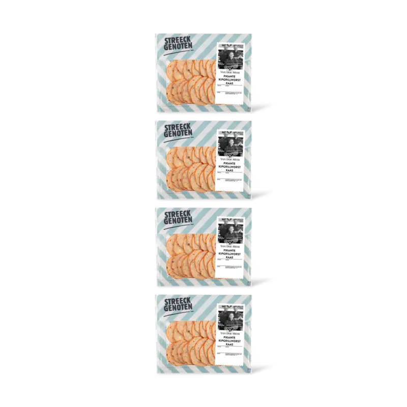 Streeckgenoten Pikante kipgrillworst kaas 4-pack