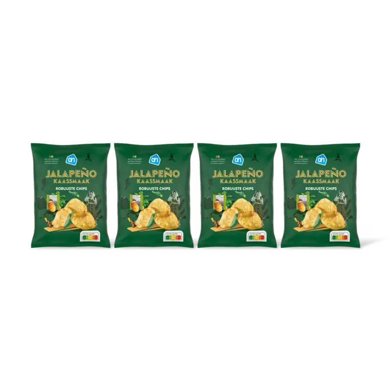 AH Robuuste chips kaassmaak jalapeno 4-pack