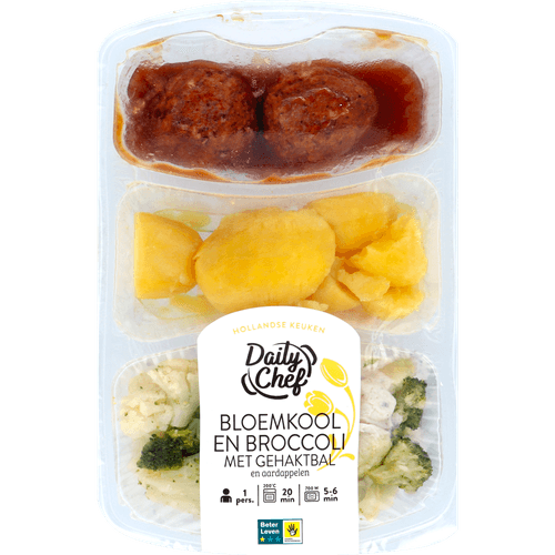 Daily Chef Bloemkool aardappelen met gehaktballen