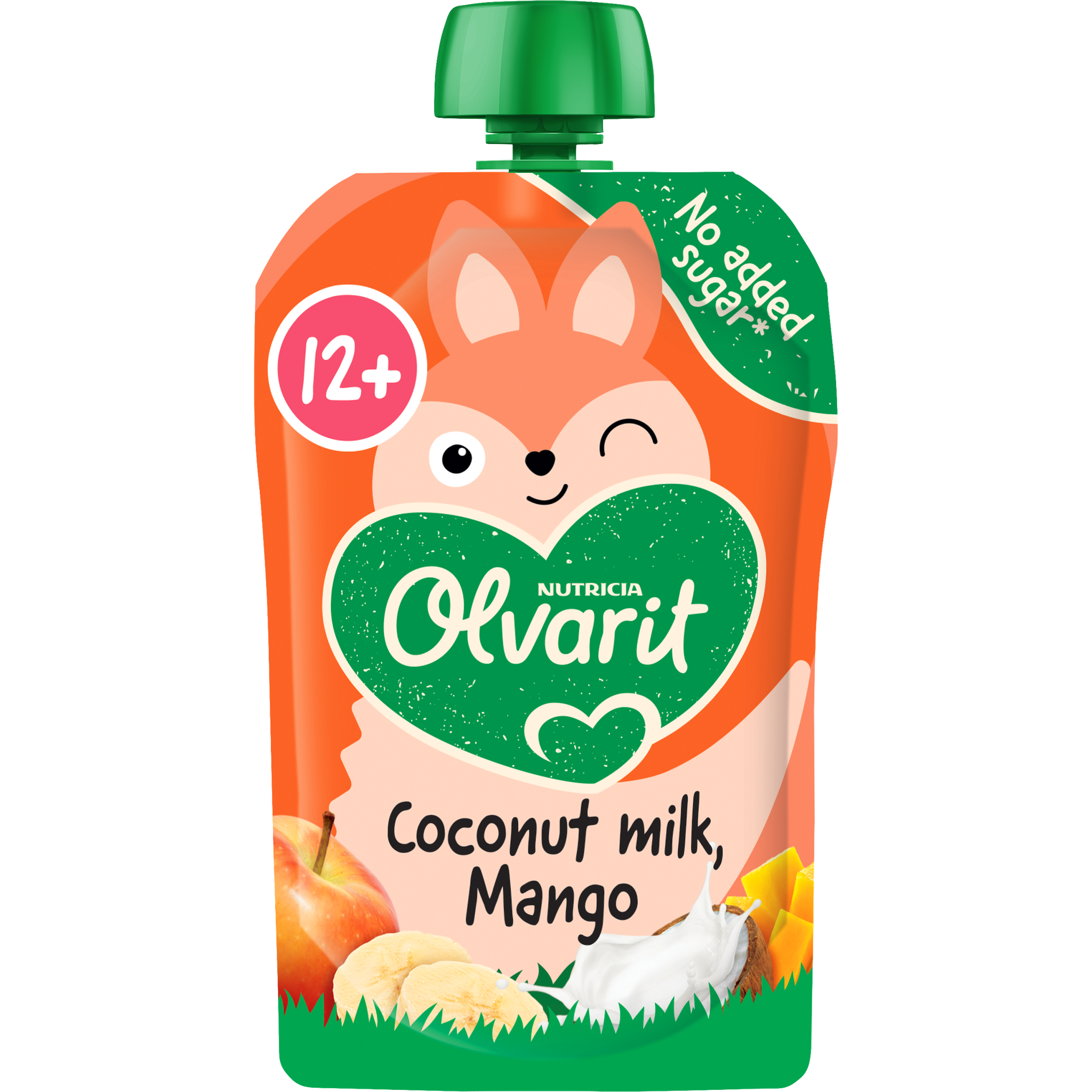 Olvarit Knijpfruit Kokosmelk Mango 12+ Maanden 100 gram