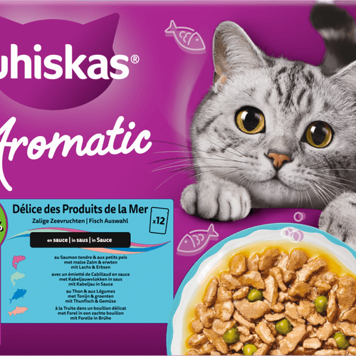 Whiskas Kattenvoer aromatic zeevruchten 12st.