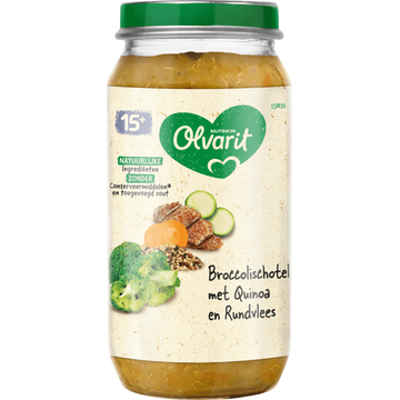 Olvarit 15+ Maanden Broccolischotel met Quinoa en Rundvlees