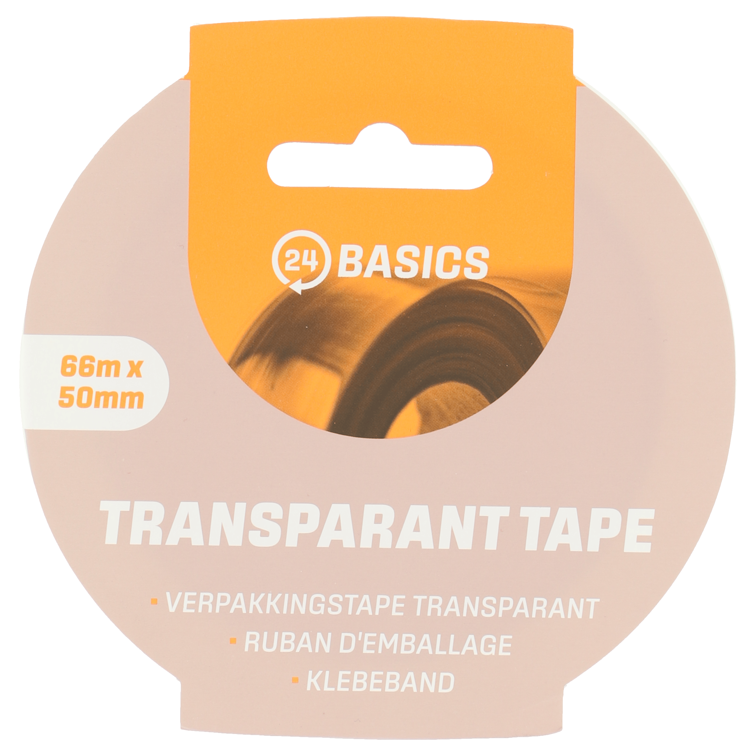 24Basics Verpakkingstape transparant 66m x 50mm