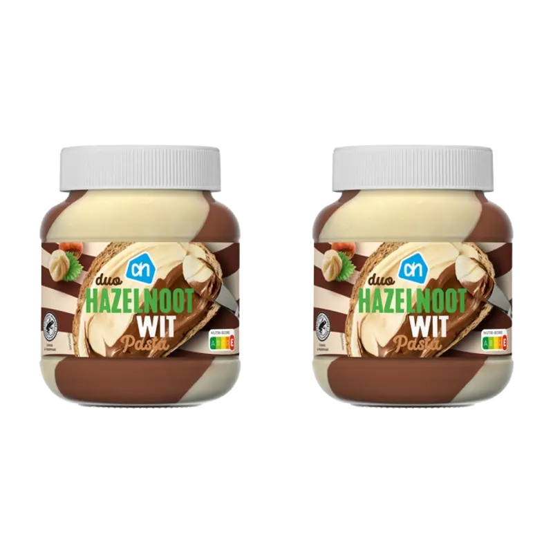 AH Duopasta hazelnoot wit 2-pack