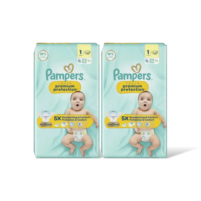 Pampers Premium protection luiers maat 1 2-pack