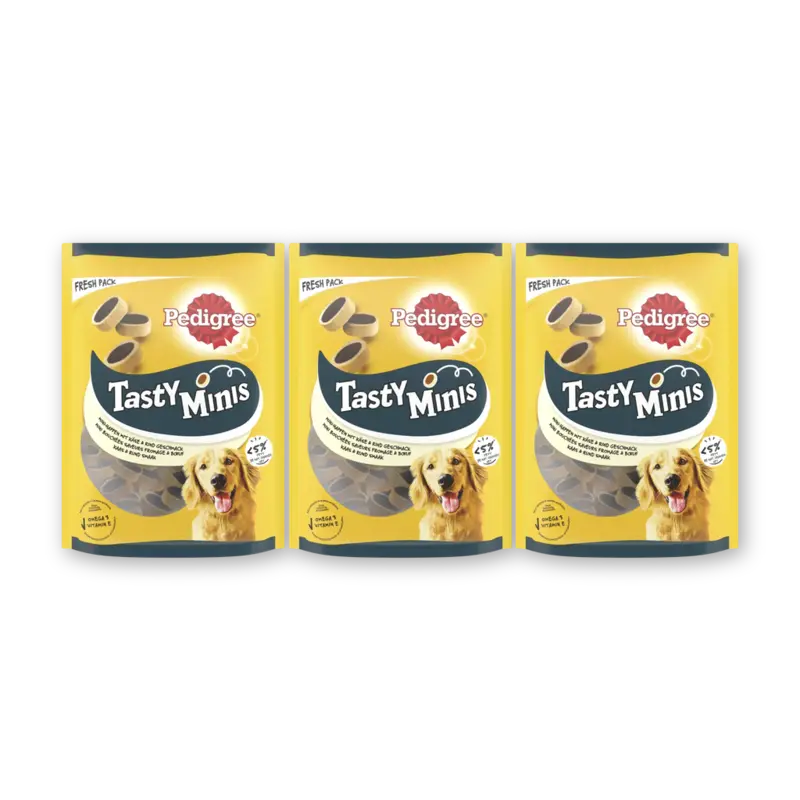 Pedigree Tasty mini's kaas/rund hondensnacks 3pk