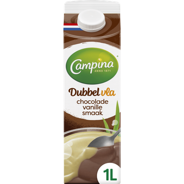 Campina Dubbelvla Chocolade Vanille Smaak 1 L