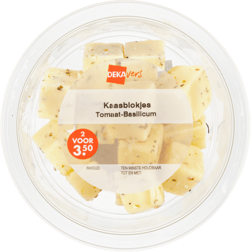 DekaVers Kaasblokjes tomaat basilicum
