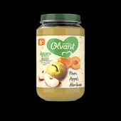 Olvarit baby/peuter fruithapje peer, appel en abrikoos