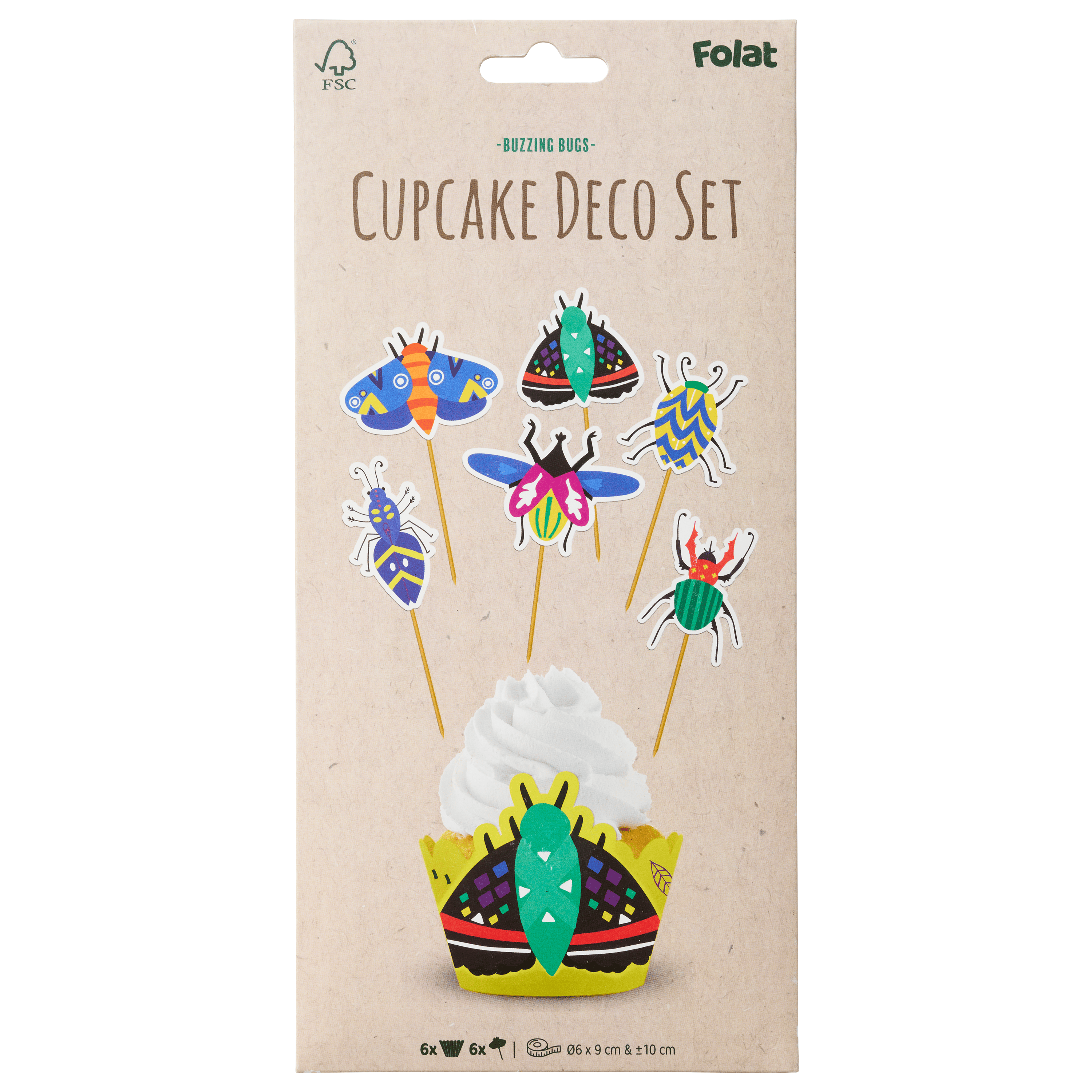 Folat Cupcake Decoratie Set - Buzzing Bugs