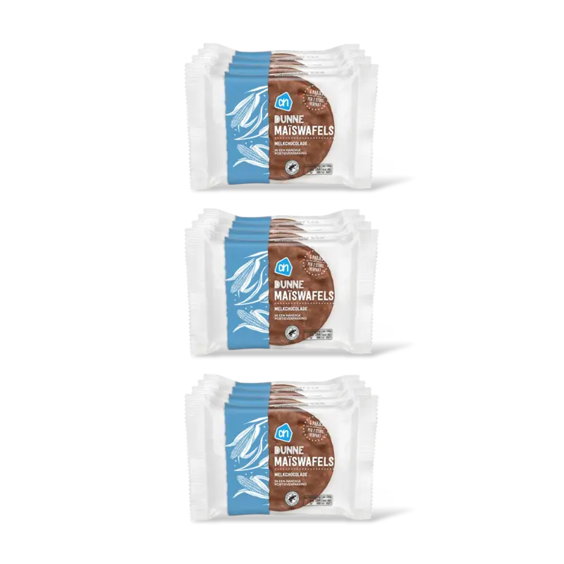 AH Dunne maiswafels melkchocolade 4x 3-pack