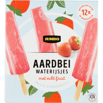 Jumbo Aardbei Waterijsjes met Echt Fruit 12 Stuks 600 ml