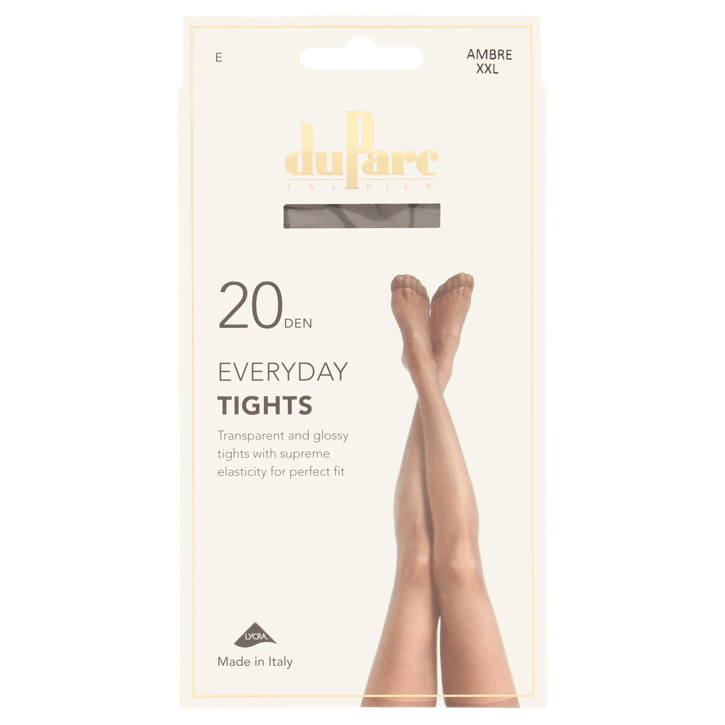 DuParc Panty Lycra 20D Glans Ambre XXL