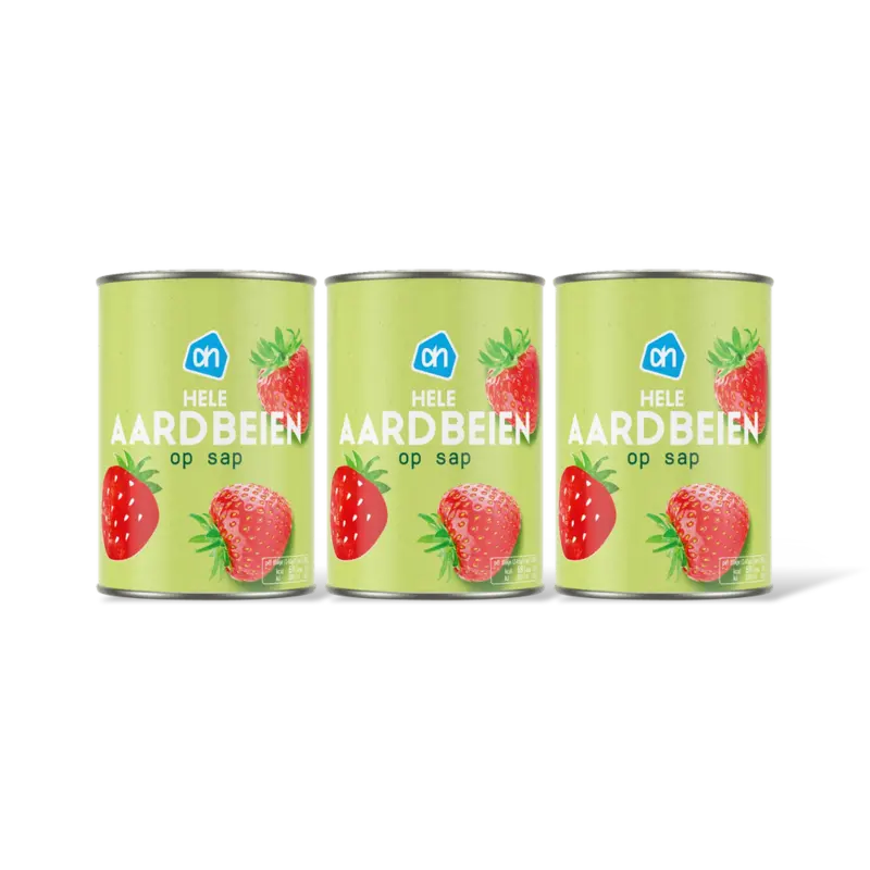 AH Aardbeien op sap 3-pack