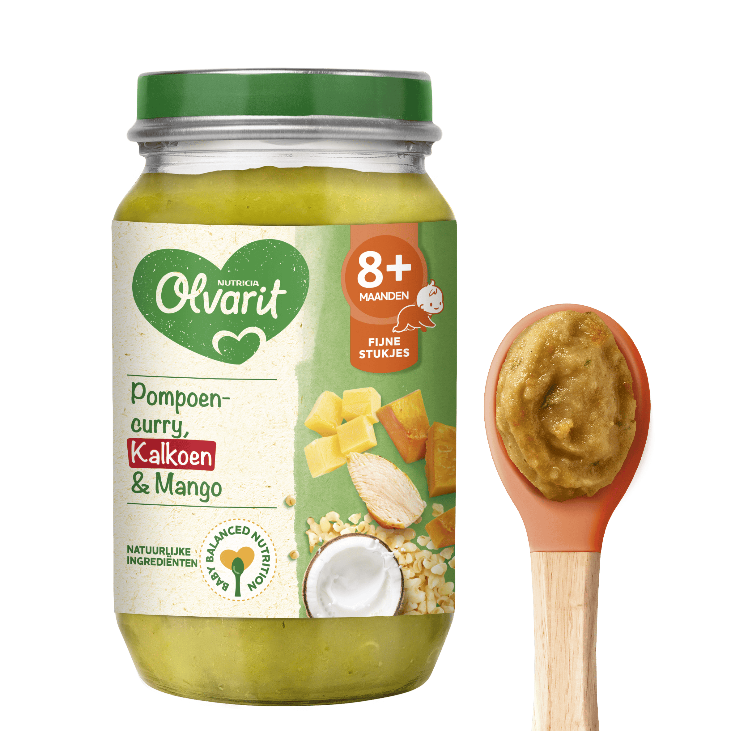 Olvarit 8M19 Pompoen curry kalkoen & mango