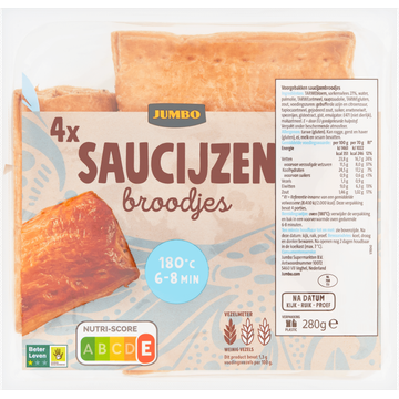 Jumbo Saucijzenbroodjes 4 Stuks