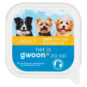 g'woon hondenvoer paté met kip en kalkoen