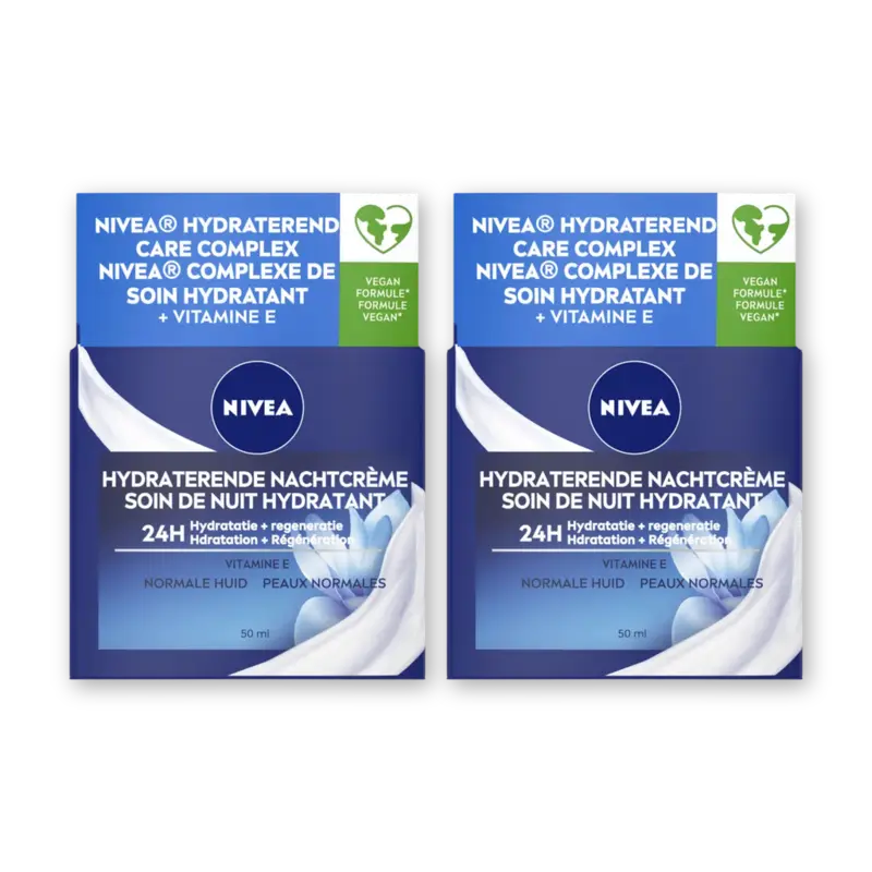 NIVEA Hydraterende nachtcreme norm huid 2-pack
