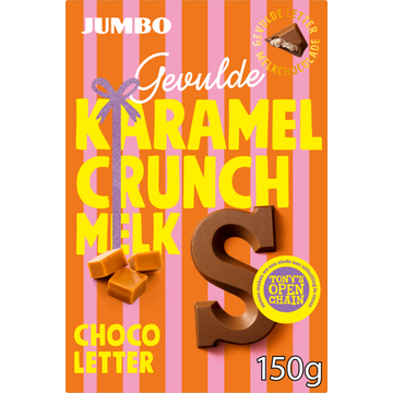 Jumbo Chocoladeletter S Melk Karamel Crunch 150 g