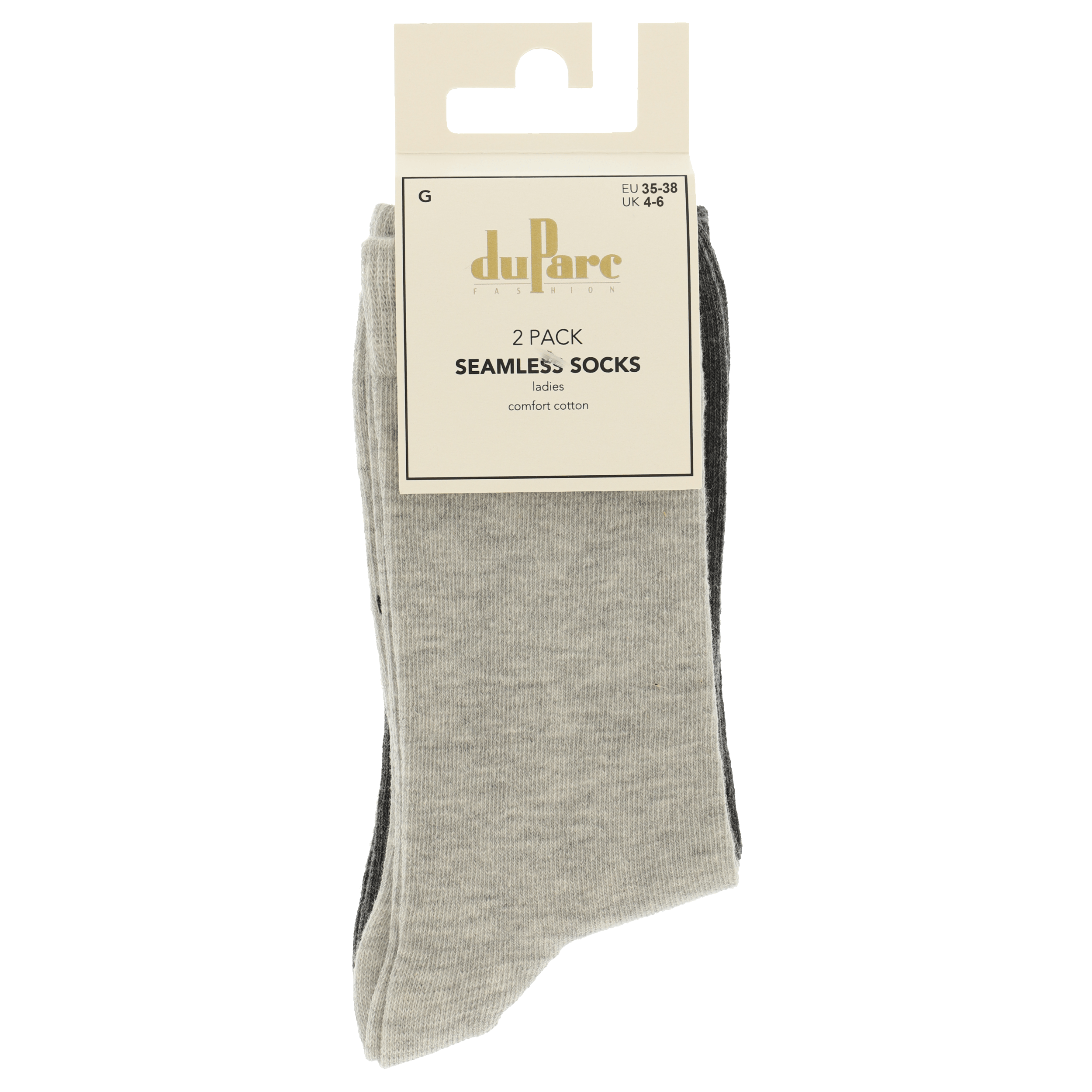 DuParc Damessok grijsmelange 35-38 Uni