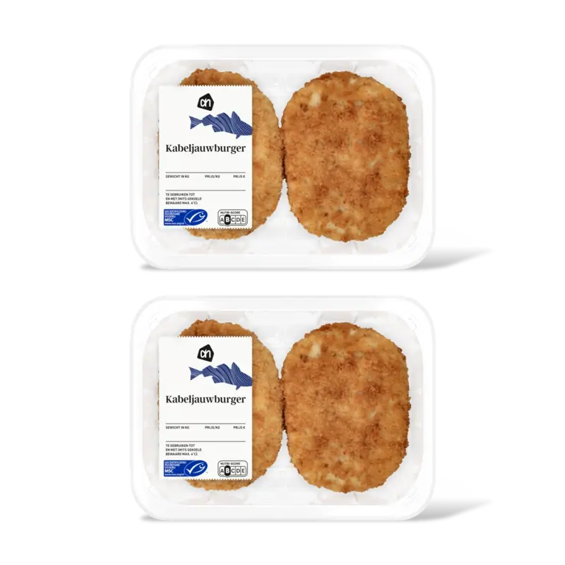 AH Kabeljauwburger gepaneerd 2-pack