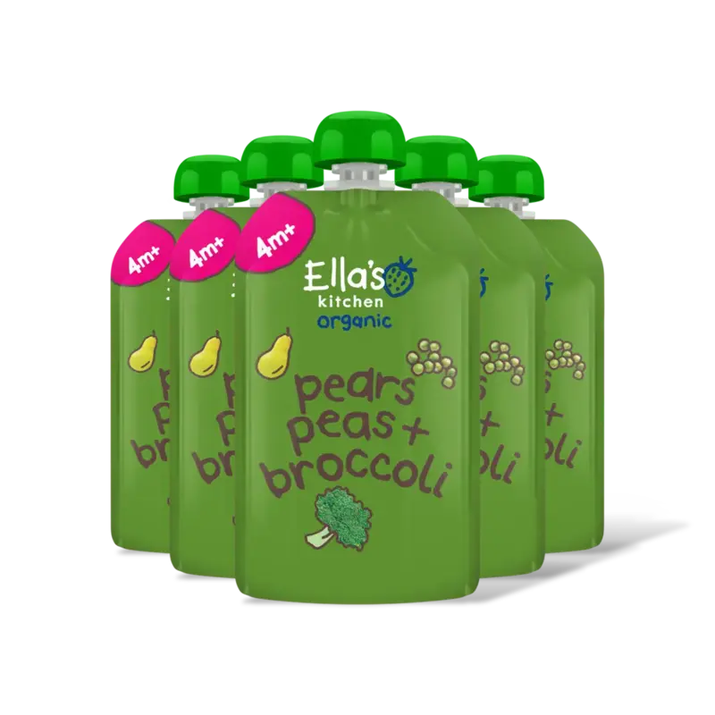 Ella's kitchen Peren, doperwten + broccoli 4m+ bio 5-pk