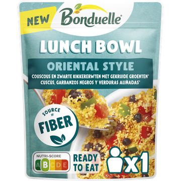 Bonduelle Lunch Bowl Oriental Style - Couscous en zwarte kikkererwten met gekruide groenten 250g