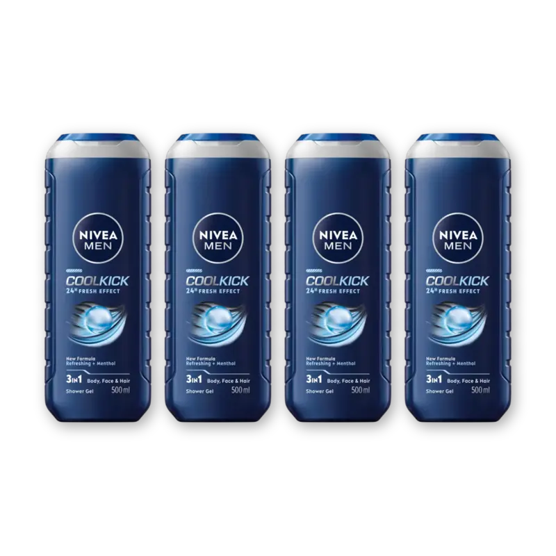NIVEA Men cool kick shower gel 4-pack