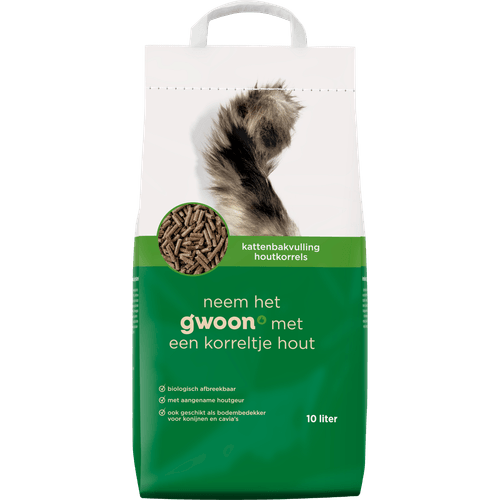 G'woon Kattenbakvulling houtkorrels
