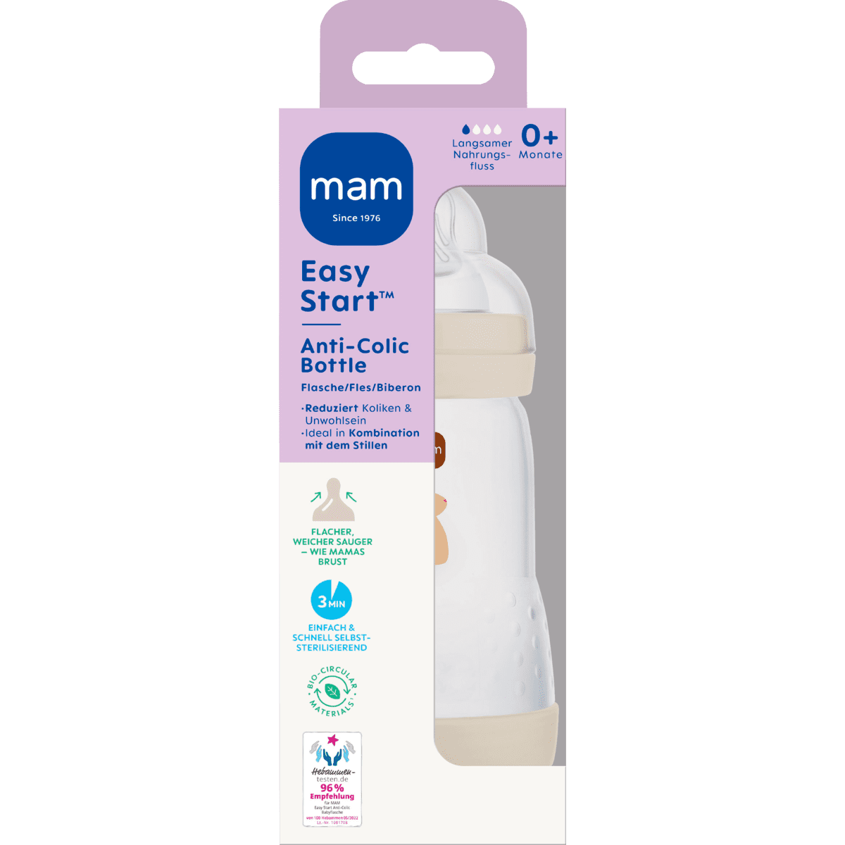 MAM Easy Start Anti-Colic Babyfles Beige 260 ML