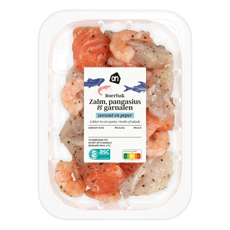 AH Roerbak zalm pangasius garnalen zeezout