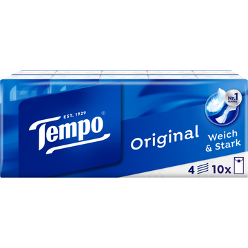 Tempo Zakdoeken 4 Lagen 10 x 10 Stuks