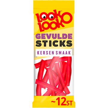 Look-O-Look Gevulde Kersen Sticks 12 stuks