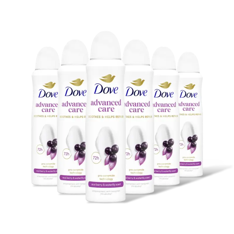 Dove Acai & waterlily anti-transpirant 6-pack