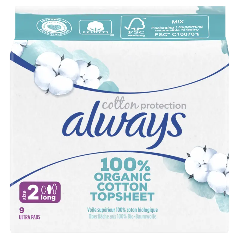 Always Organic cotton long maandverband