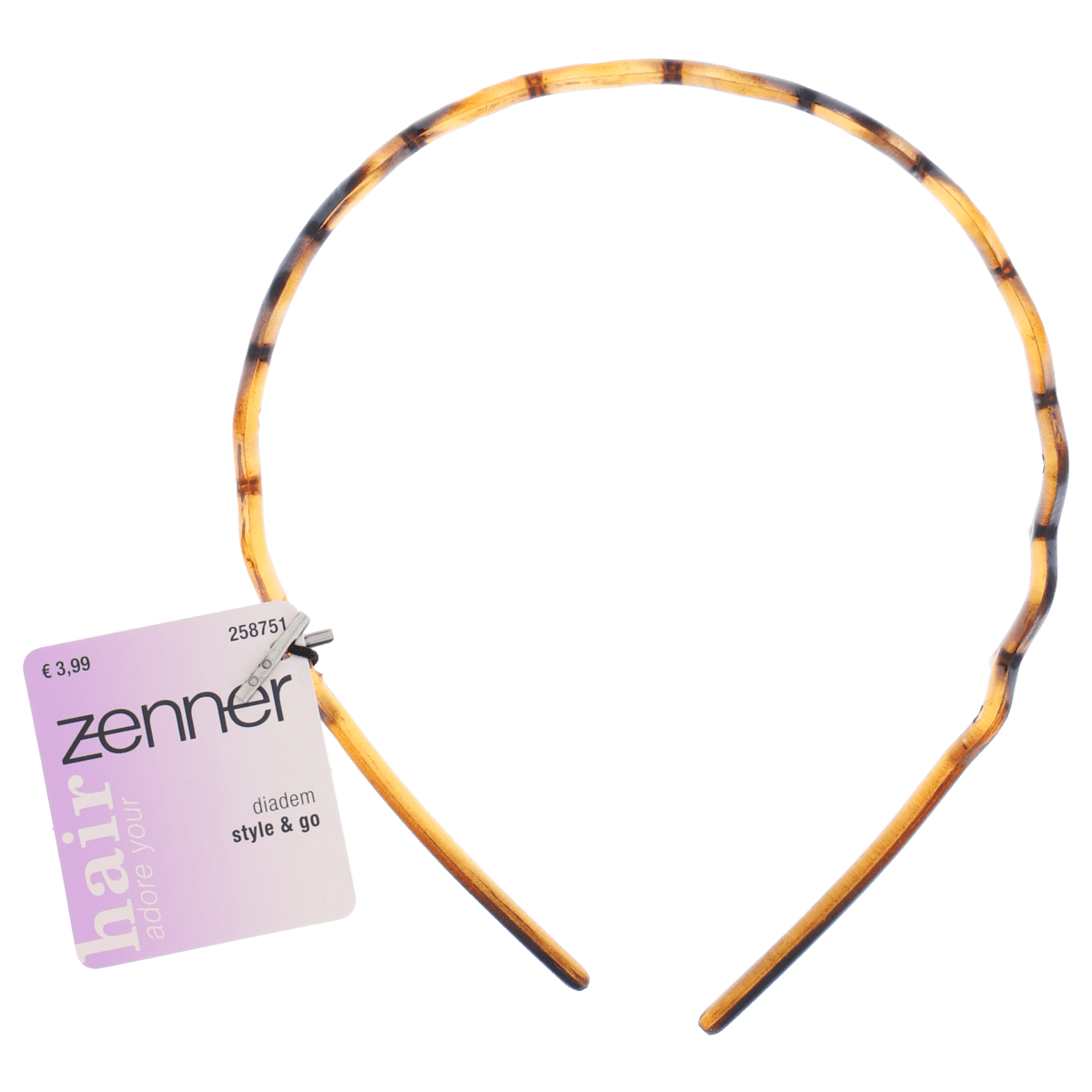 Zenner Diadeem Zigzag 3CM Bruin