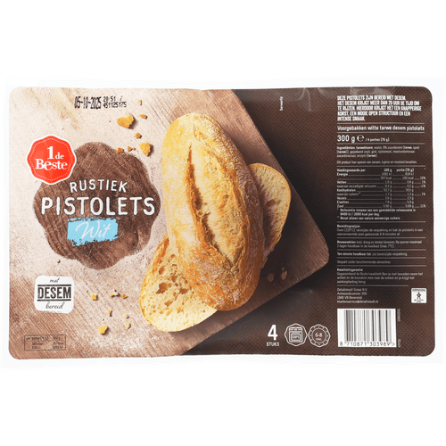 1 de Beste Pistolet rustiek wit 4 stuks