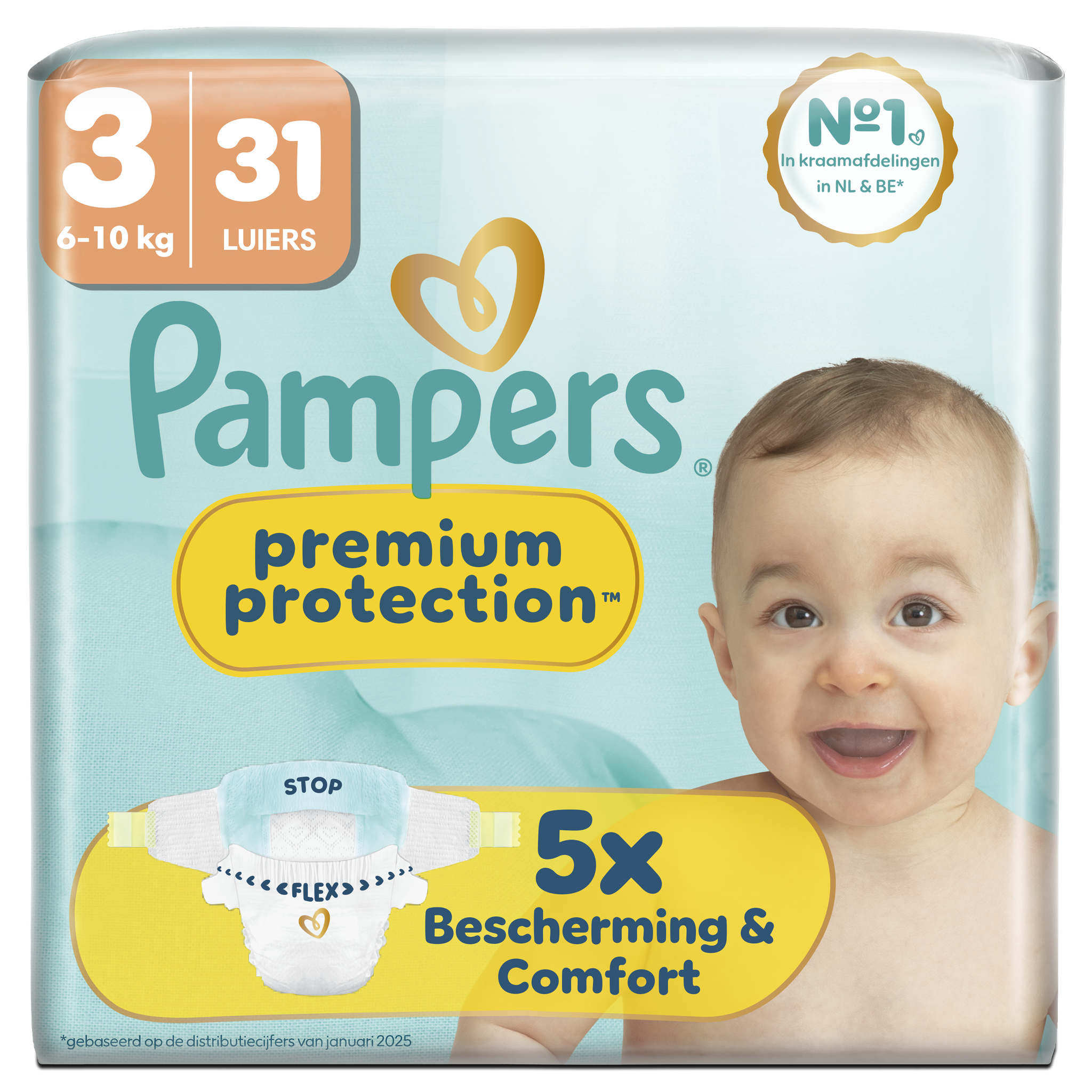 Pampers Premium Protection Luiers Maat 3 6-10 kg 31 stuks