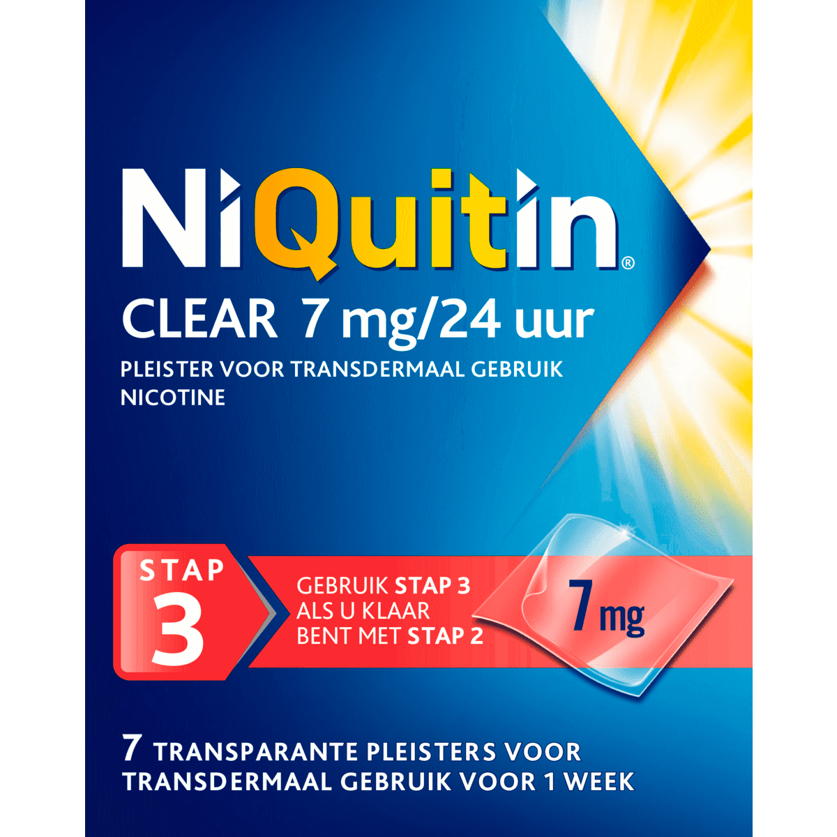 NiQuitin Clear Nicotine Pleisters 7 mg Stoppen met roken