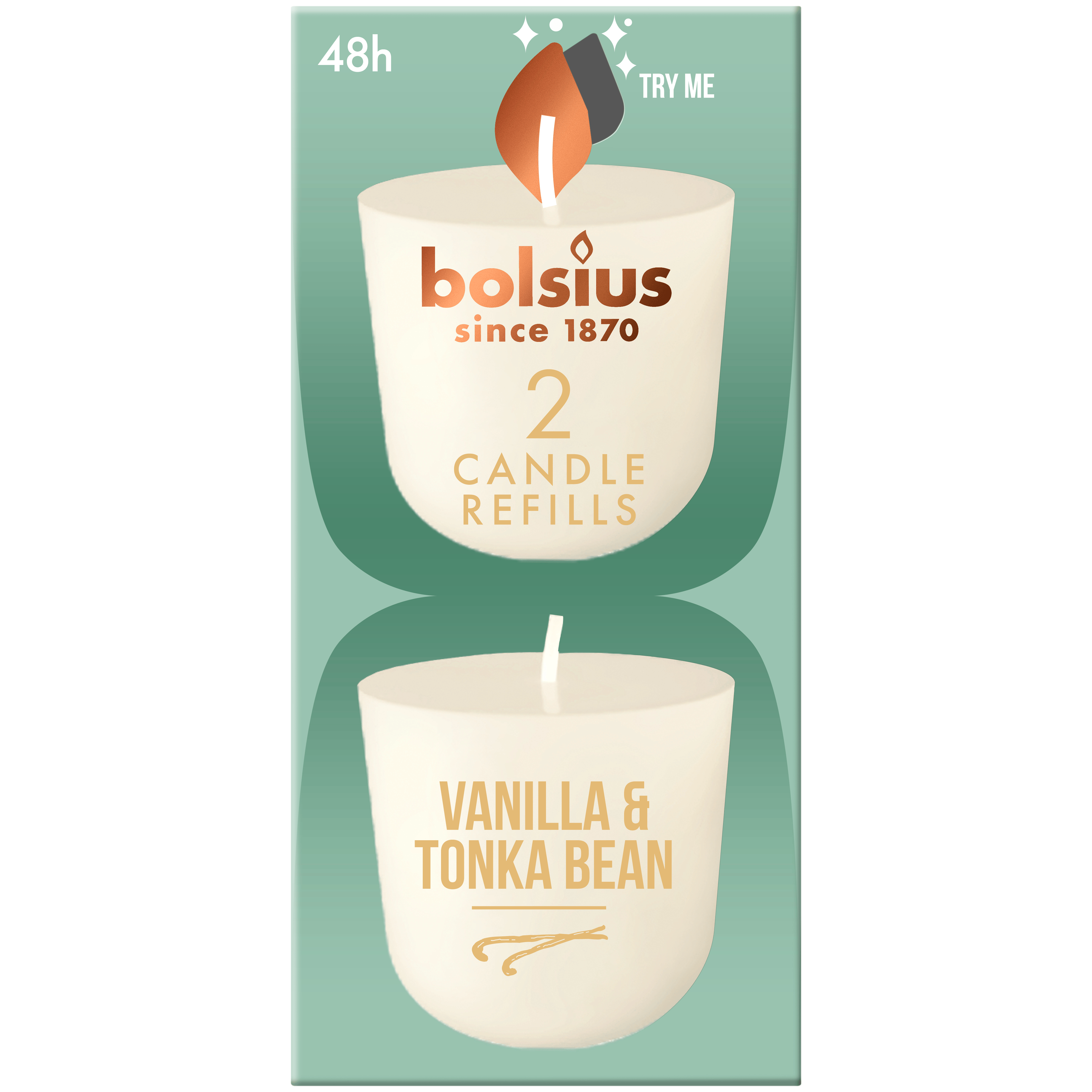 Bolsius Navulling Clean Light pack 2 Vanille