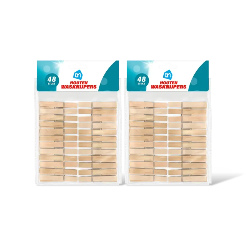 AH Houten wasknijpers 2-pack