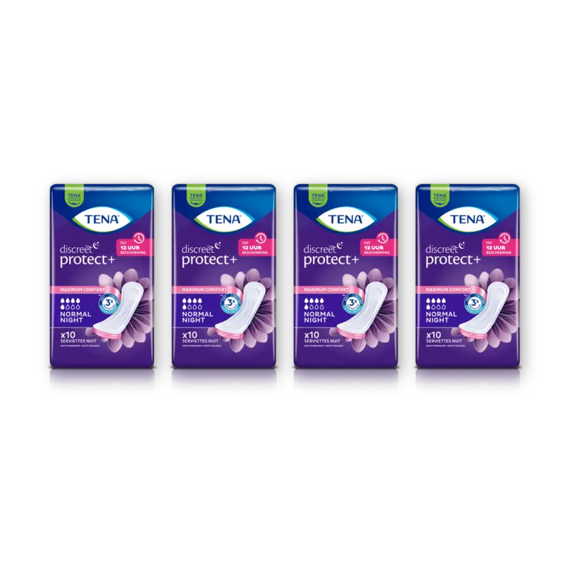 Tena Discreet protect+ normal night 4-pack
